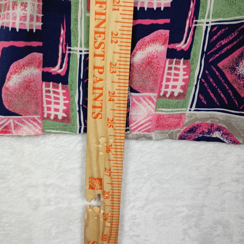 Notations Clothing Co Pink Green Abstract Geometric Print‎ Button Down Shirt S - Picture 5 of 6